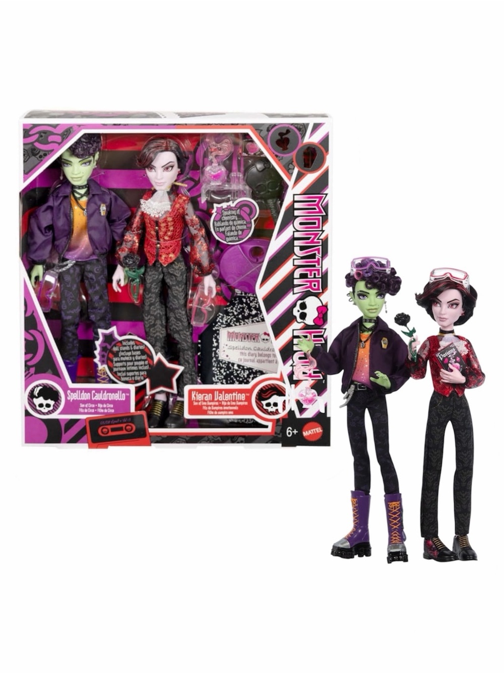 MONSTER HIGH SPELLDON CAULDRONELLO AND KIERAN VALENTINE - BNIB